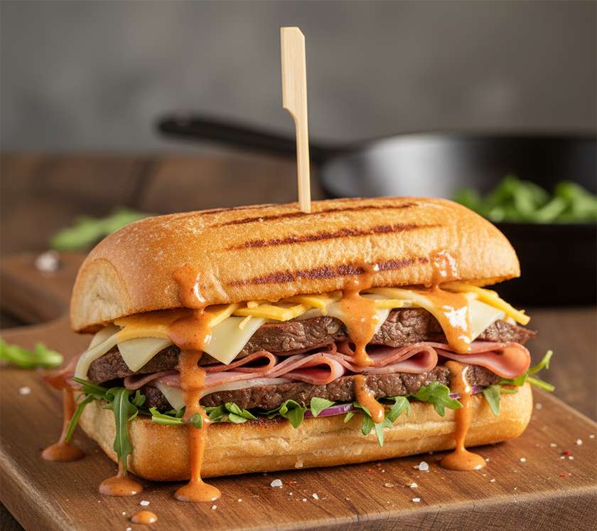 Steak Sandwich on Mixed Bread
