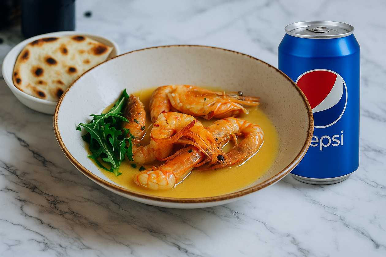 Shrimp in Garlic Butter Sauce COMBO + Flatbread and Pepsi