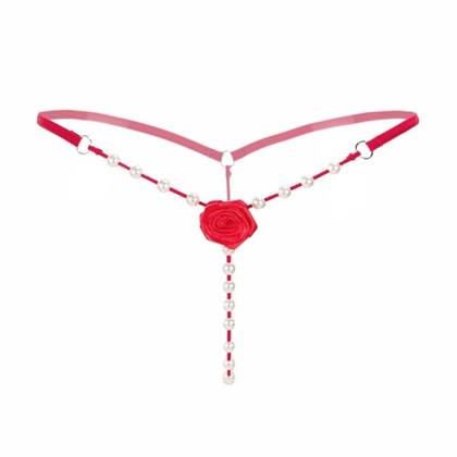 Women's Thong with Beads RS RED, OS size