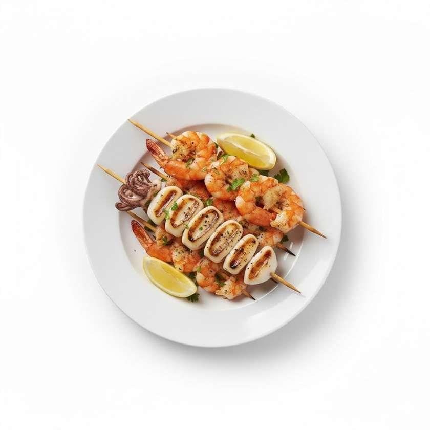 Squid and Shrimp Skewer
