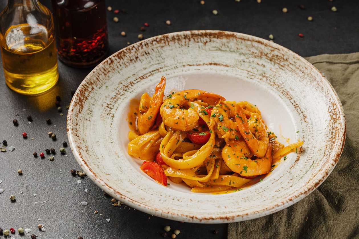 Tagliatelle Gamberi e Pomodorini