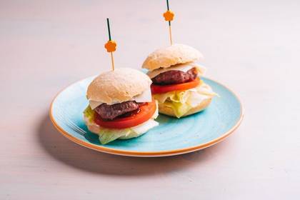 Mini Steak Sandwich on a Plate