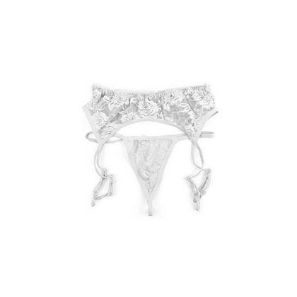 Love White Suspender Belt with Thong LGS, Size S/M