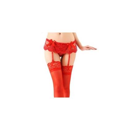 Desire Red Garter Belt with Panties 2062, Size S/M