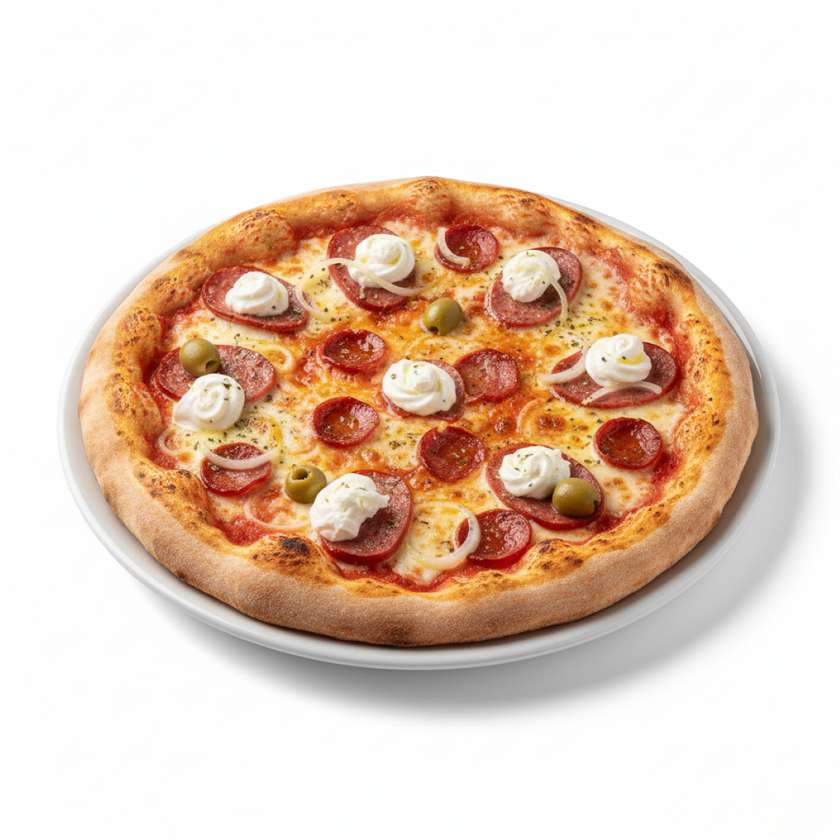 Calabresa Pizza with Catupiry Cheese