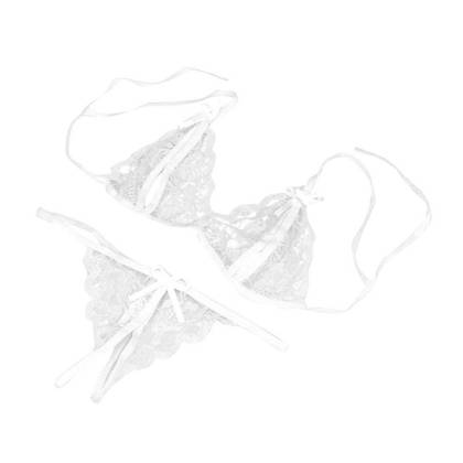 Open Lace Set White, women's erotic set LOS3, size S/L