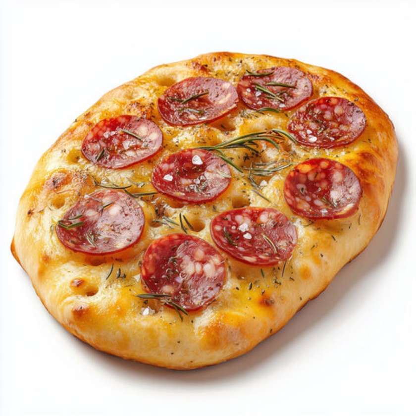 Pinsa Vinete E Salami Picante