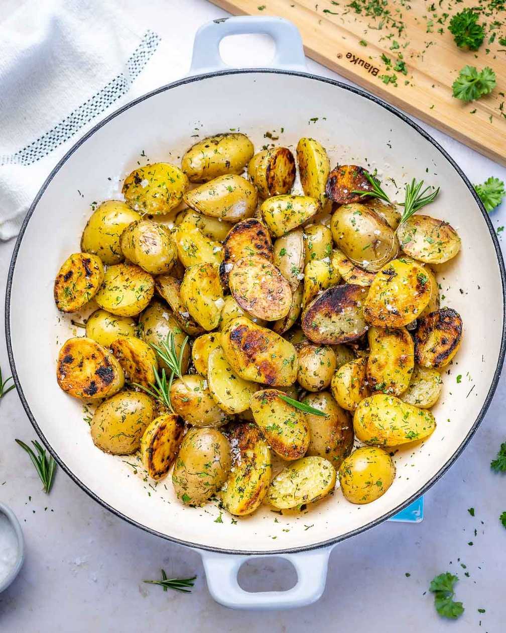 Potatoes with butter and rosemary