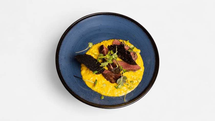 Rizoto so šafránom a hovädzím mäsom