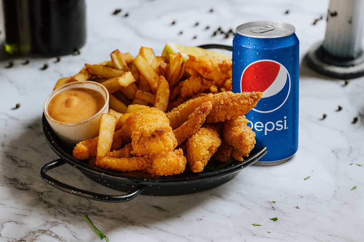 Breaded Shrimp Combo (with fries + sauce + Pepsi)