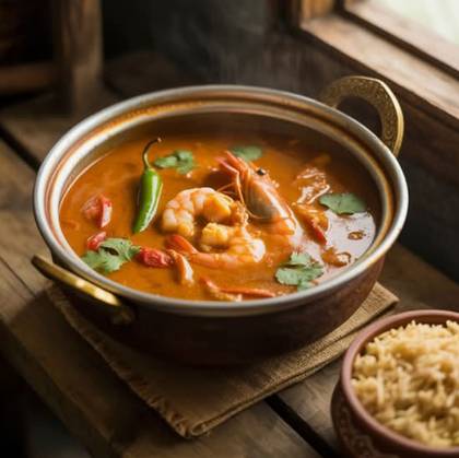 Prawn Karahi com Arroz