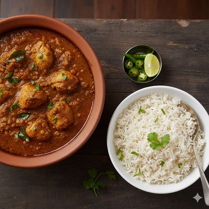 Chicken Dhansak com Arroz