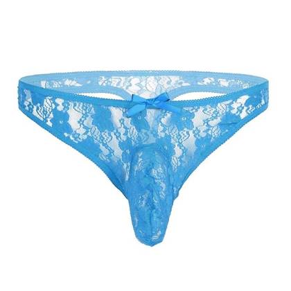 Lace Men Erotic Panties Blue, size XL