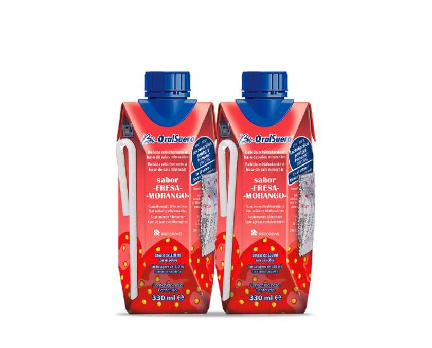 Bi-Oralsuero Strawberry Oral Sol 330Ml X2