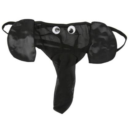 Men's Elephant Thong, Black, One Size