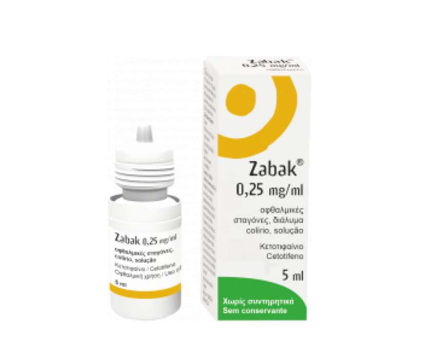 Zabak 0.25 Mg/Ml Dropper Bottle 5 Ml Eye Drops Sol