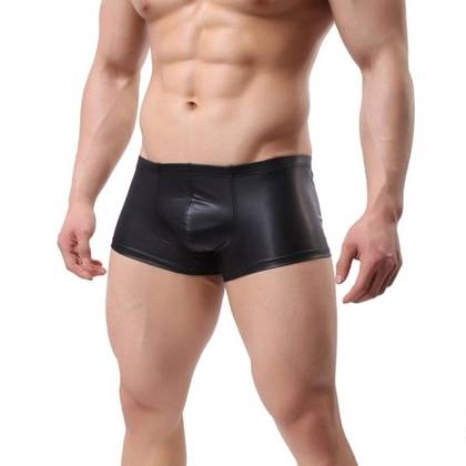 Wet-look Black Pants SMB1 Men's Luxury Boxers, Size XL