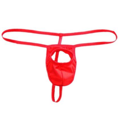 Men's Red Thong with Open Crotch MOXR, One Size