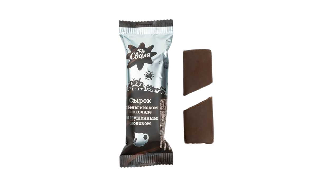 Glazed Curd Cheese In Belgian Chocolate With Condensed Milk Svalya 40g