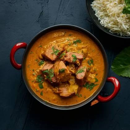 Lamb Tikka Karahi com Arroz