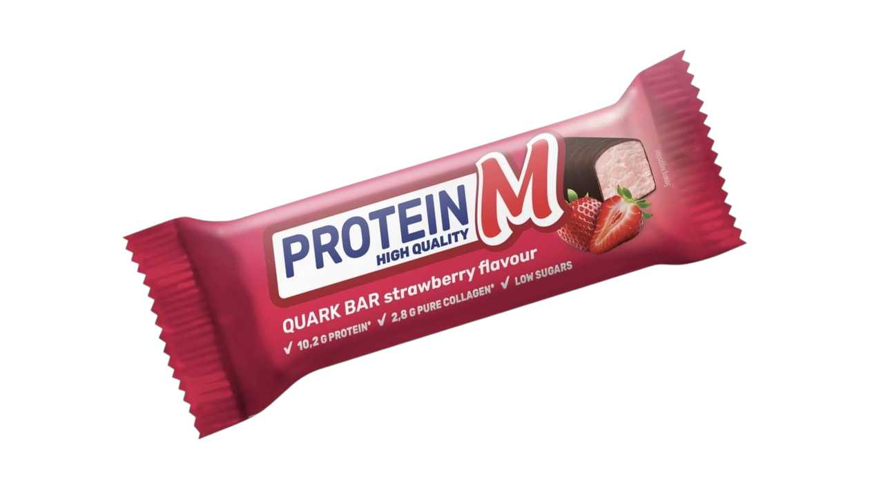 Bar With Quark Strawberry Flavor And Collagen With Sweetener 40g