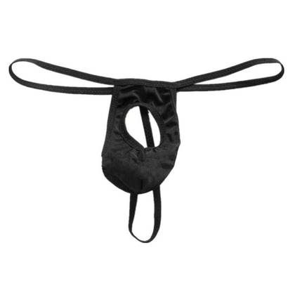 Men's Open Crotch Thong, Black, One Size