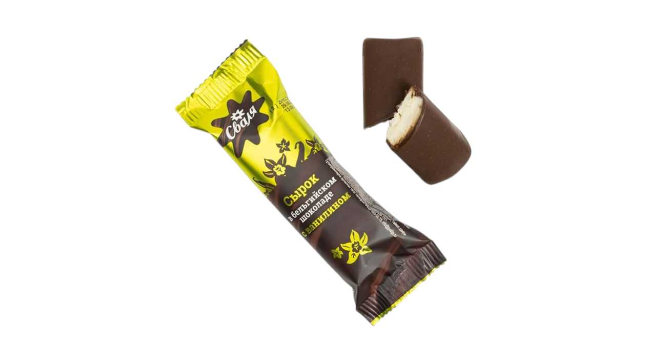 Glazed Curd Cheese In Belgian Chocolate With Vanilla Svalya 40g