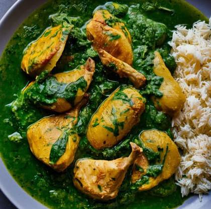 Chicken Palak com Arroz