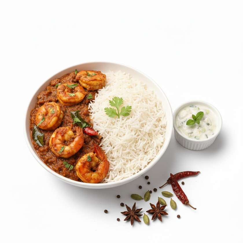 Prawn Masala com Arroz