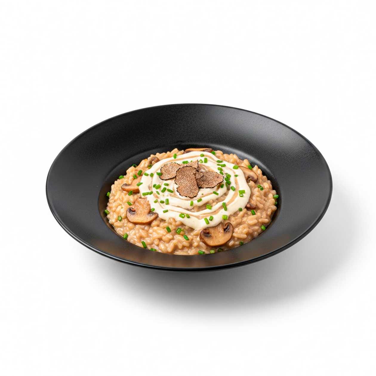 Risotto with mushrooms and truffle cream