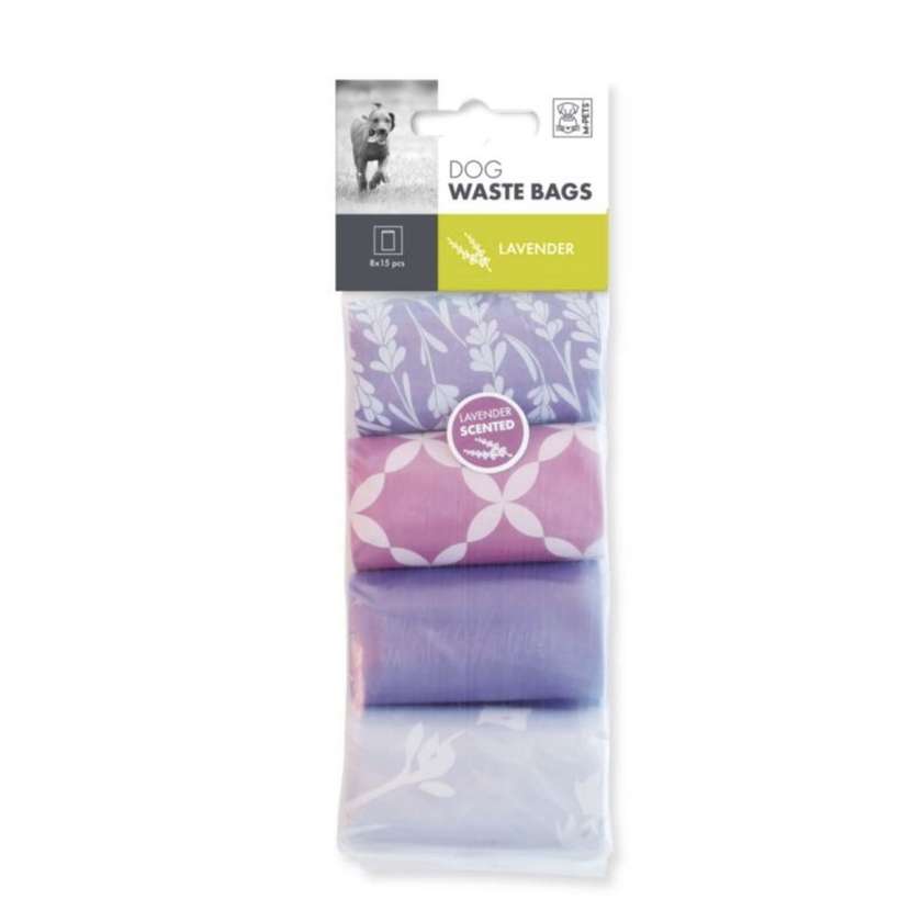 Dog Waste Bags - Lavender 120 Pcs (8 Rolls)