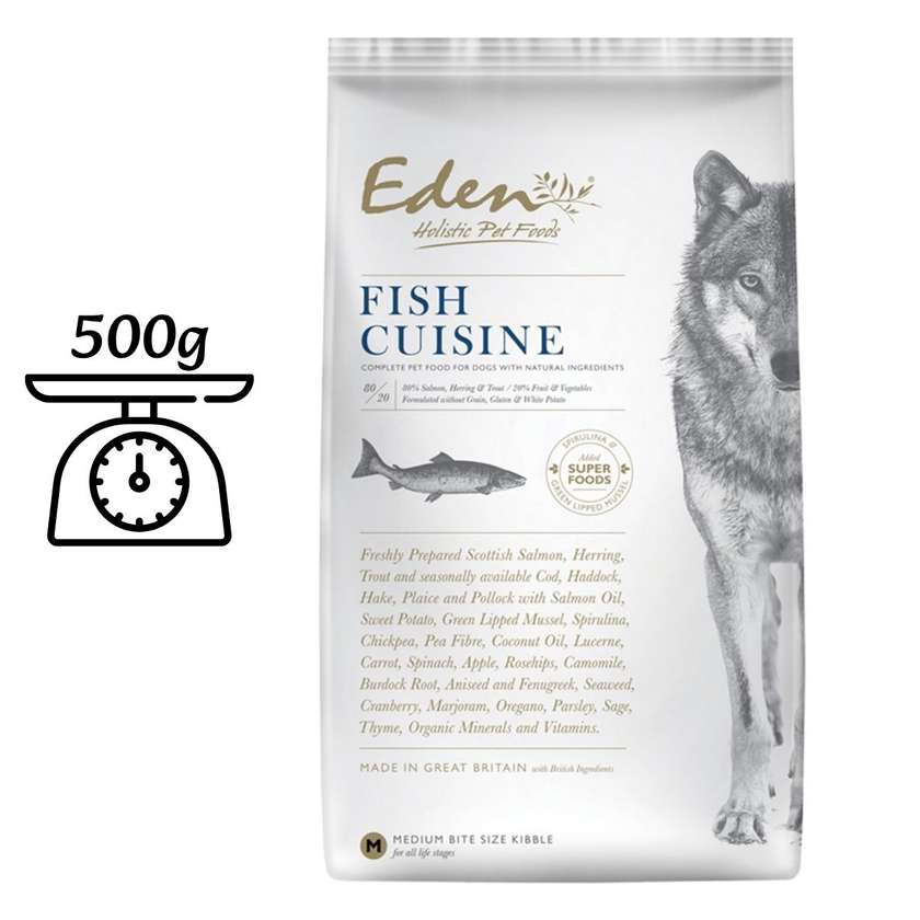 Eden Fish Cuisine Size M/L - Food For Medium And Large Breed Dogs With Salmon, Herring And Trout 500g