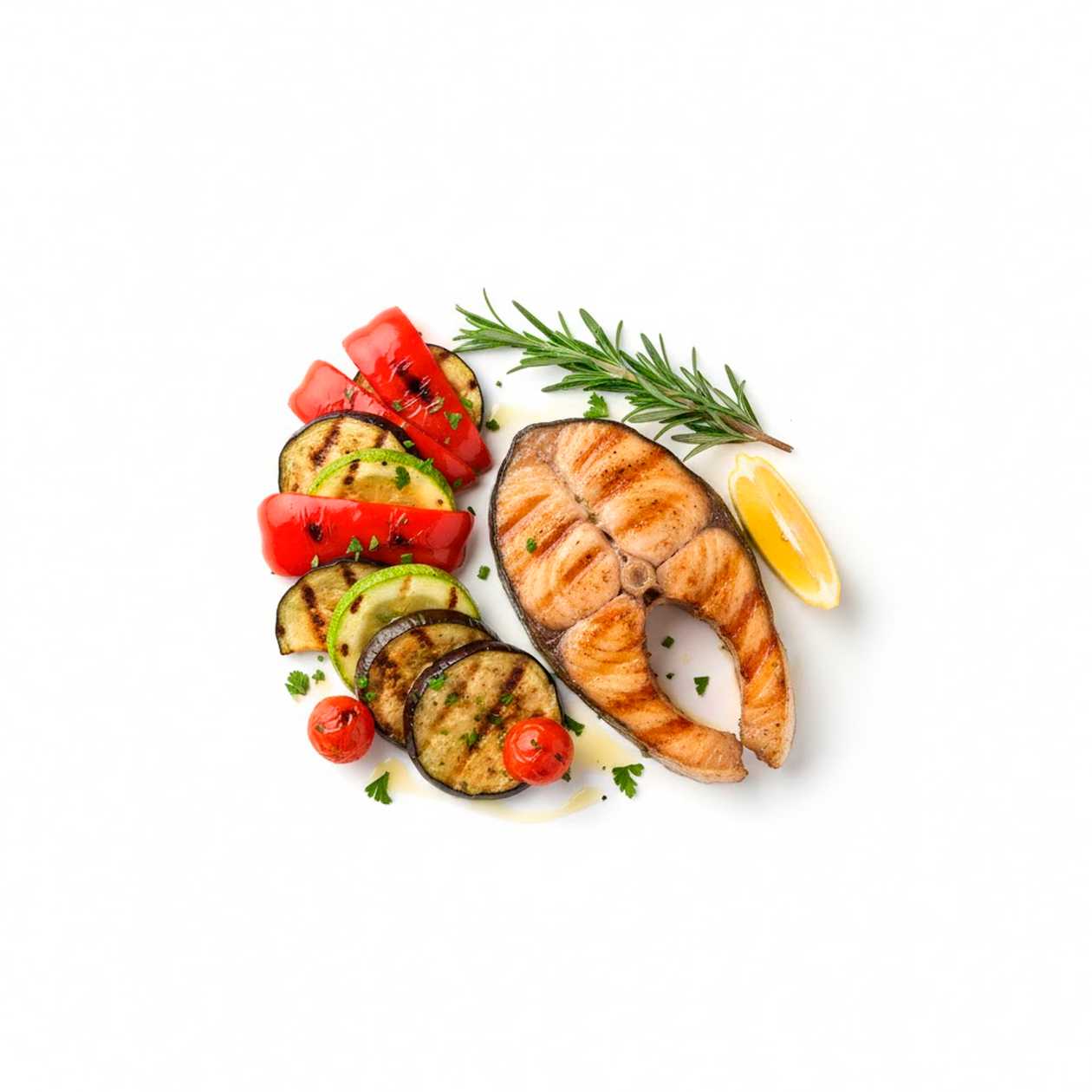 Grilled Swordfish Steak with Vegetables