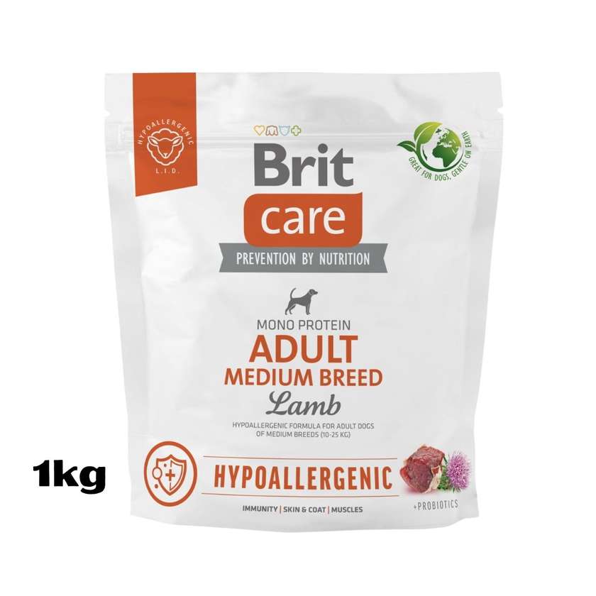 Brit Care Dog Hypoallergenic Adult Medium Breed - Lamb 1kg