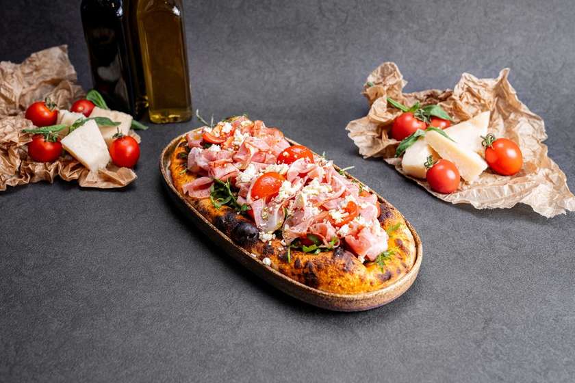 Pizzetti with Euphoria Dried Pork Neck and Aged Brined Cow Cheese