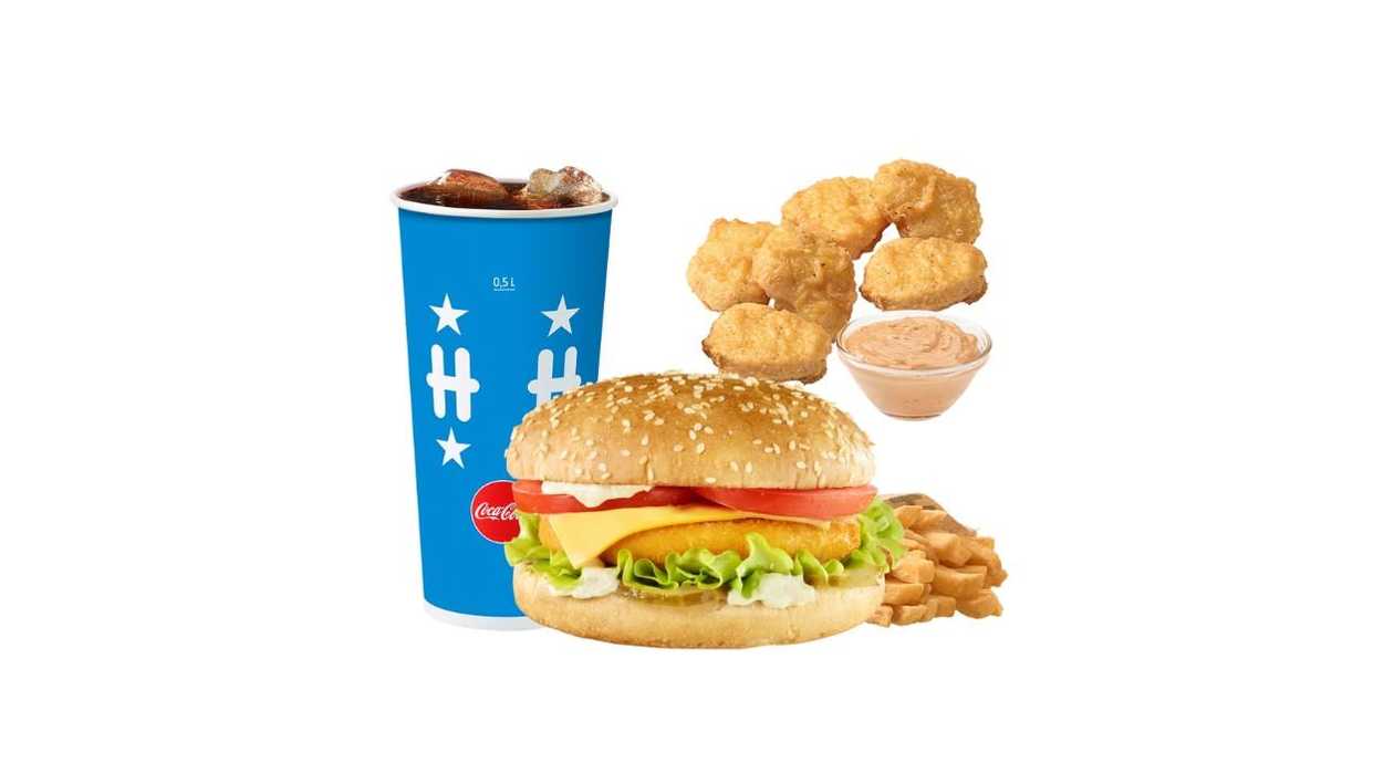 Sumuštinio su vištiena didelis kompleksas + 6 vnt. Vištienos kepsnelių + padažas