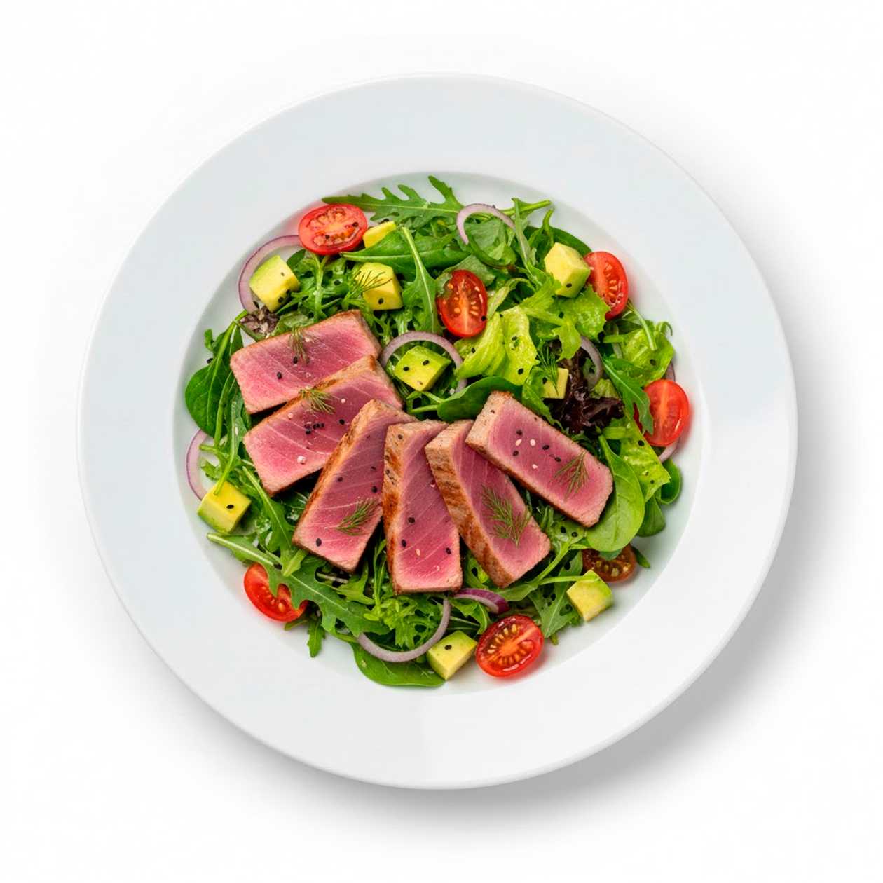 Tuna Steak and Avocado Salad