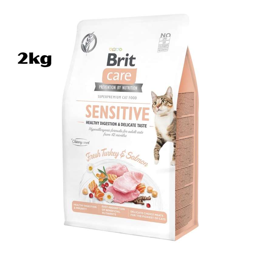 Brit Care Cat Adult Sensitive Healthy Digestion & Delicate Taste - Turkey With Salmon 2kg