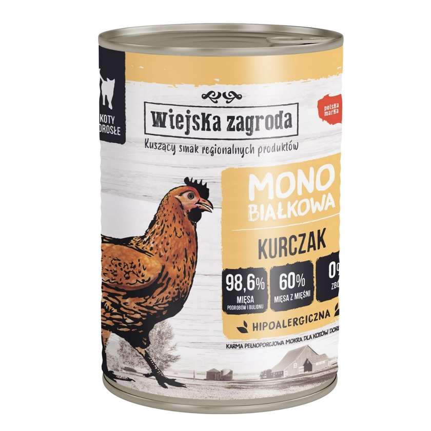 Wiejska Zagroda Monoprotein Wet Cat Food Chicken (Adult) 400g
