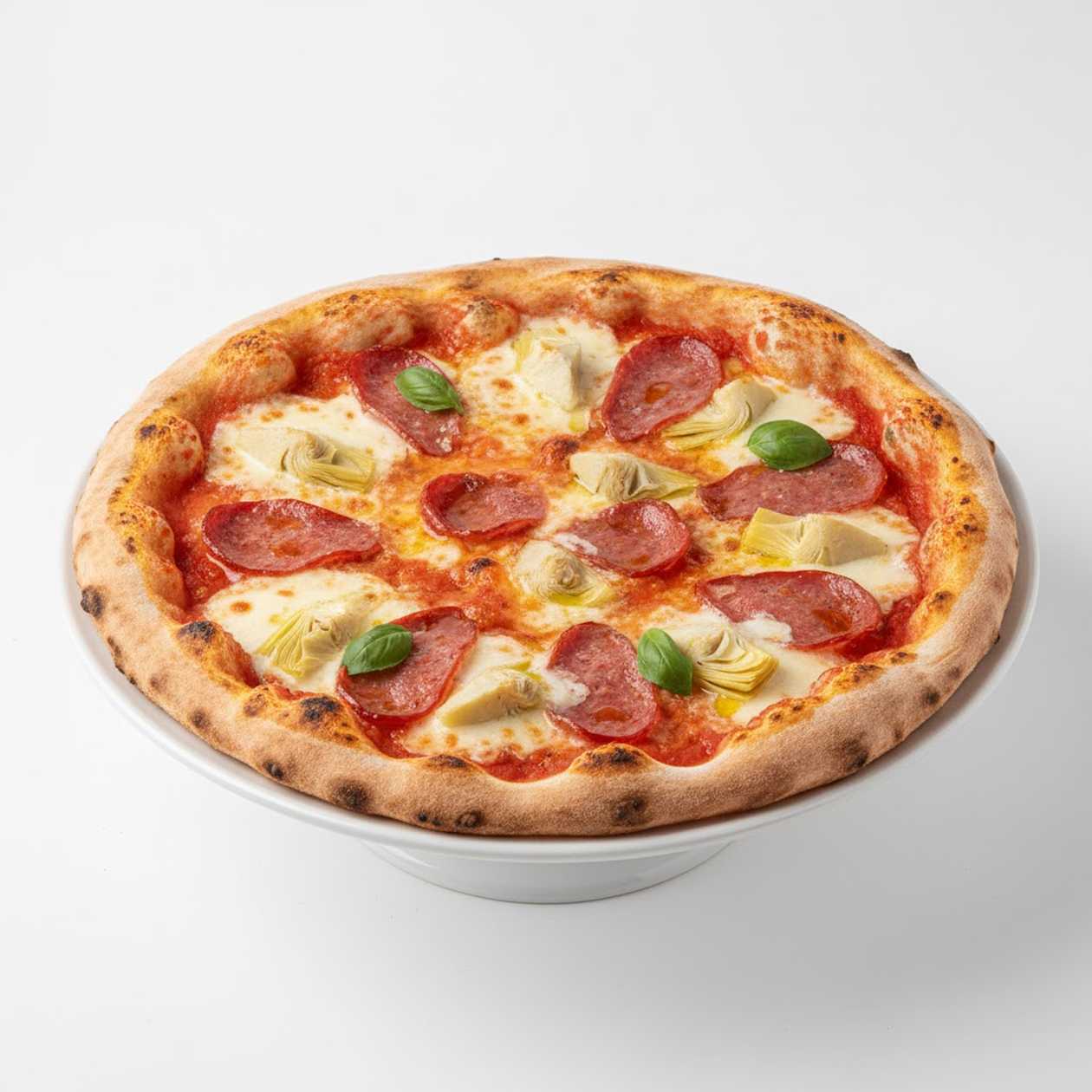 Pizza Salame Piccante e Carciofi