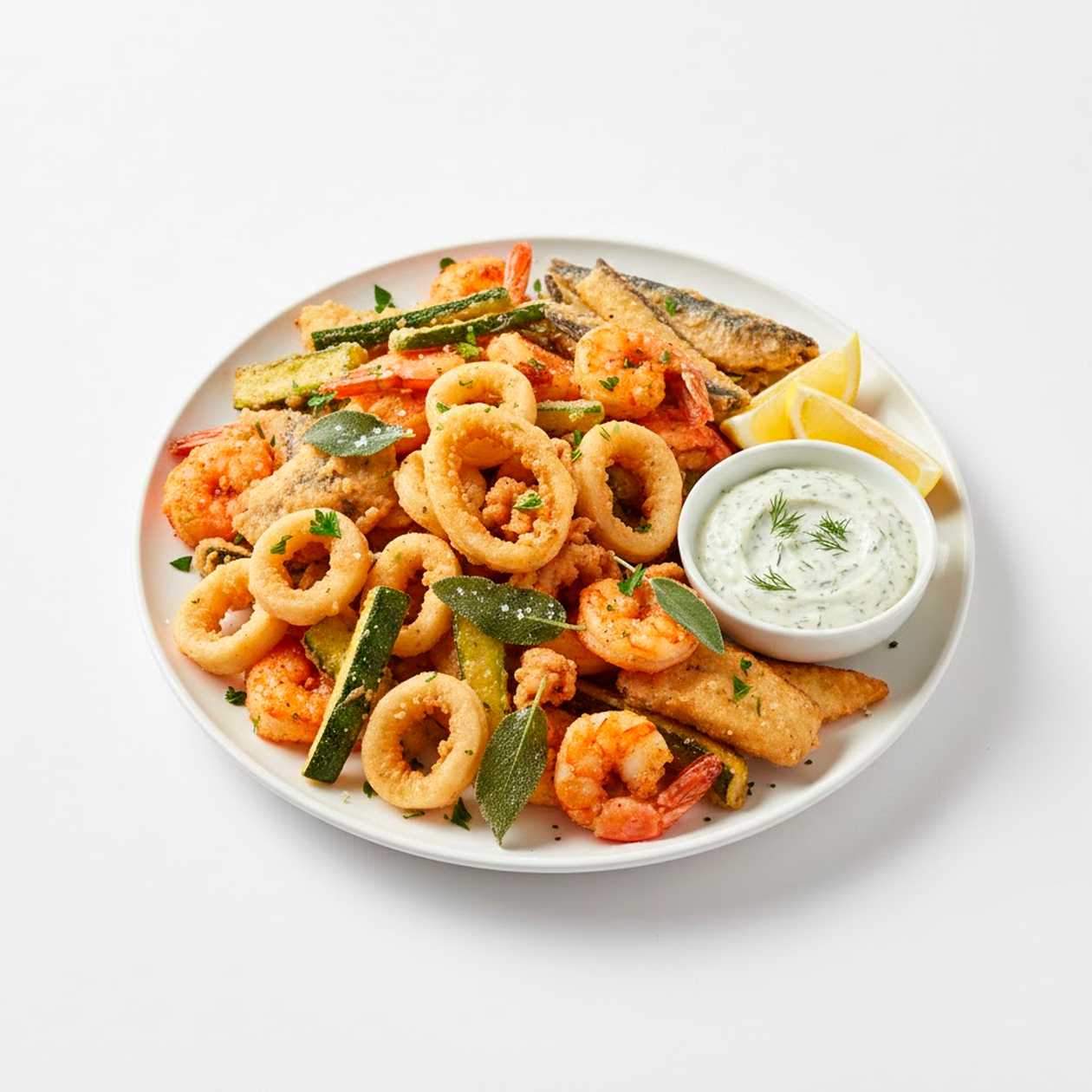 Frito misto with tartar sauce