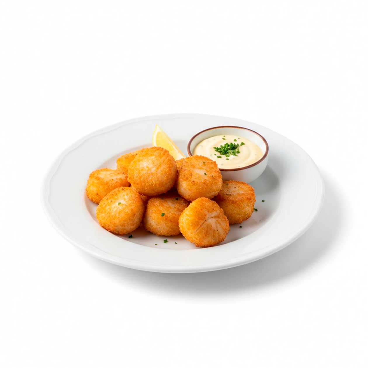 Breaded mussels with aioli sauce