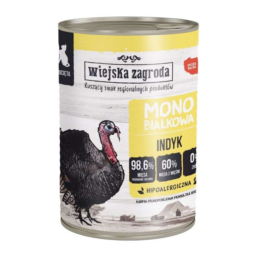 Wiejska Zagroda Monoprotein Wet Cat Food Turkey (Kitten) 400g