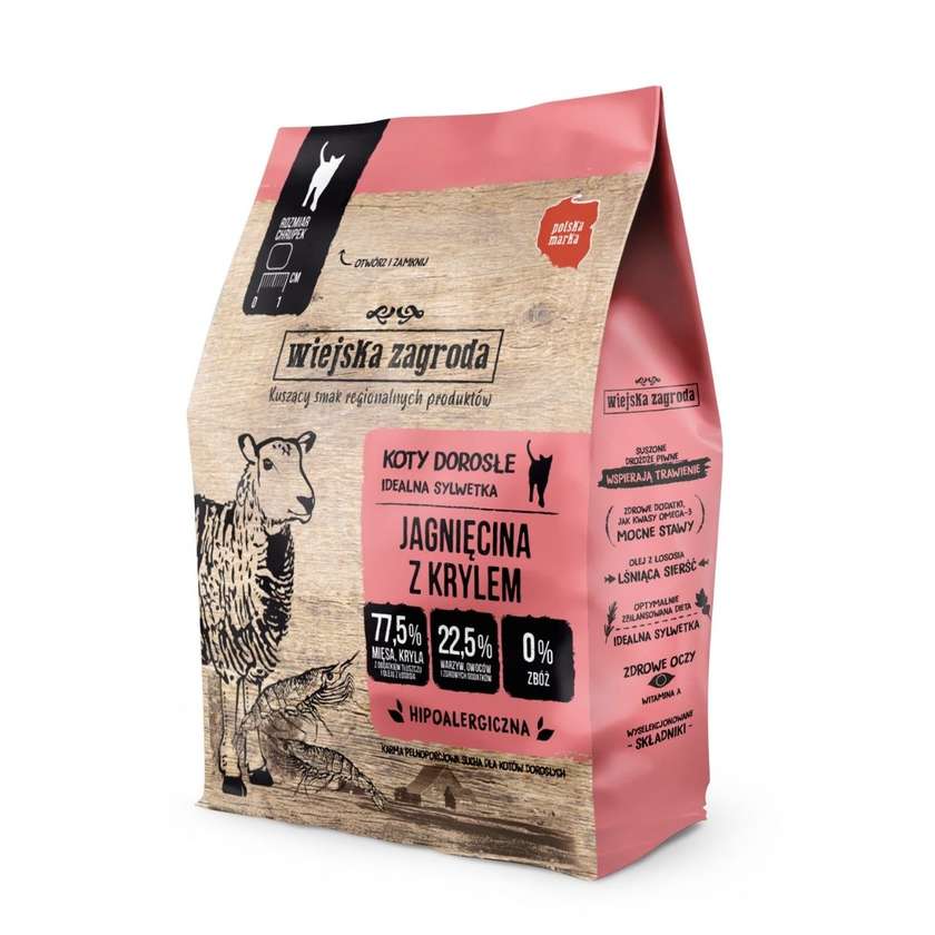 Wiejska Zagroda Dry Cat Food Lamb With Krill (Adult) 400g