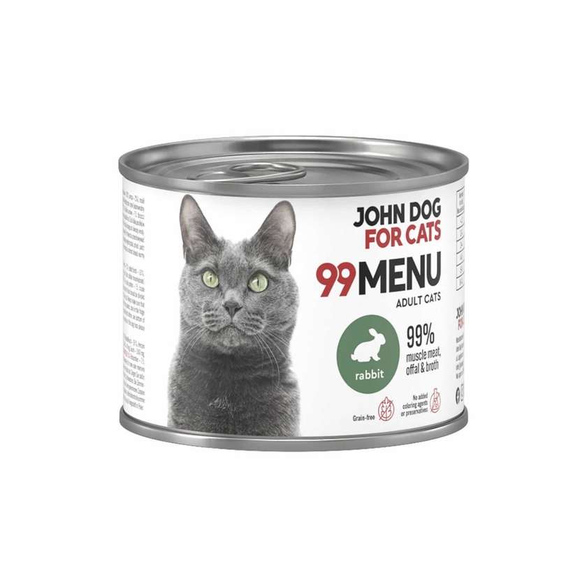 Wet Cat Food Rabbit 99 Menu John Dog For Cats 200g