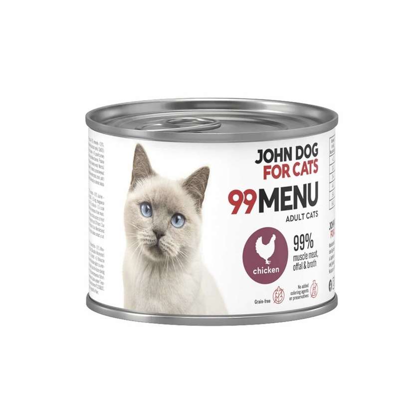 Monoprotein Wet Cat Food Chicken 99 Menu John Dog For Cats 200g