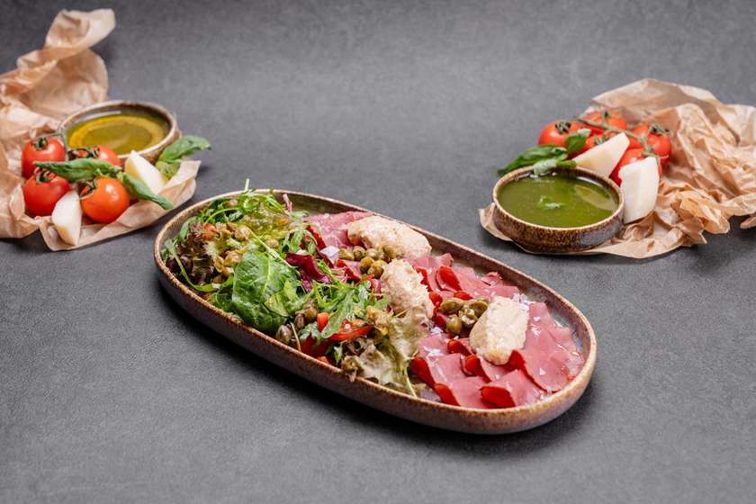 Euphoria Beef Pastrami With Tuna Cream and Capers Sauce