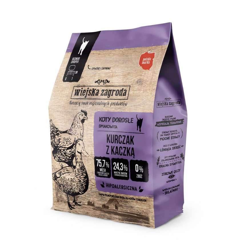 Wiejska Zagroda Dry Cat Food Chicken With Duck (Adult) 400g