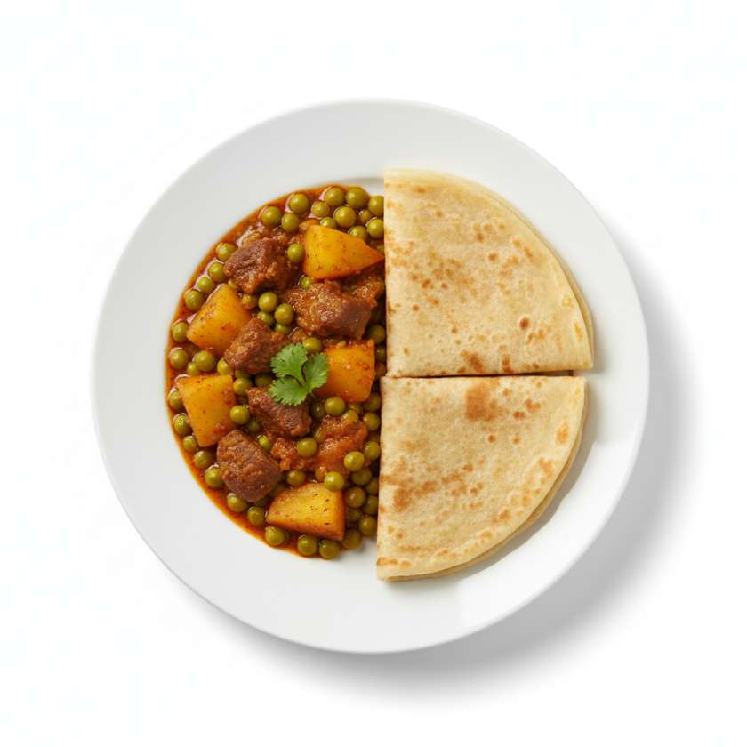 minji beef potato served with chapati