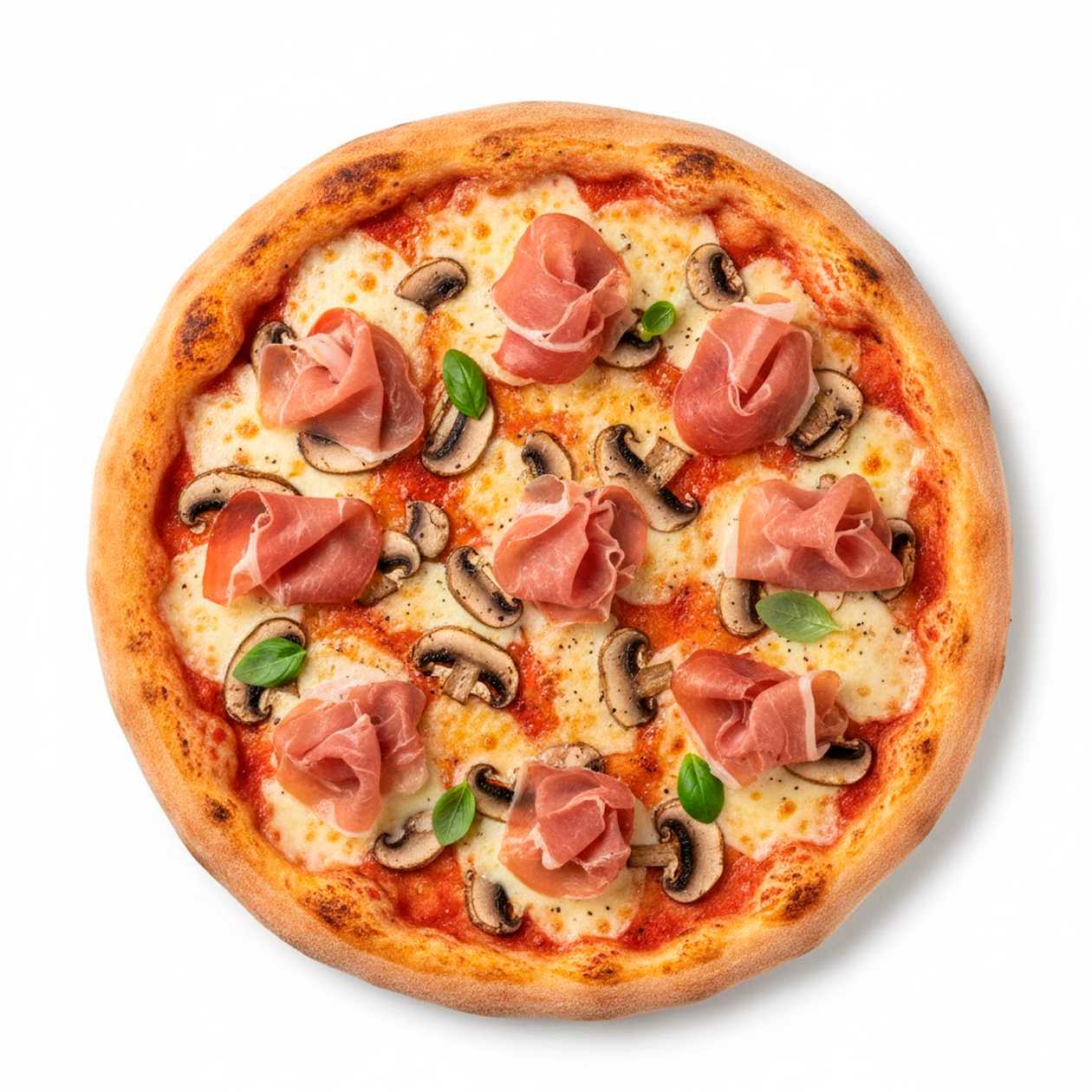 Prosciutto and Mushroom Pizza